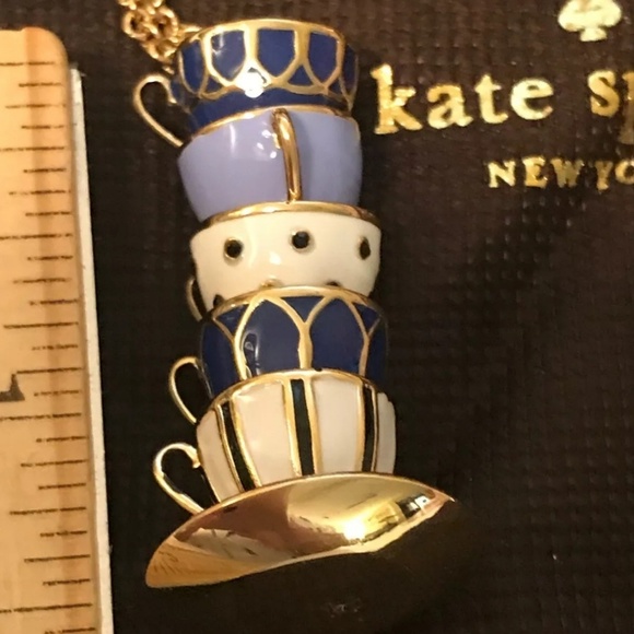 Kate Spade Tea Time Gold Enamel Necklace Pendant - Picture 2 of 3
